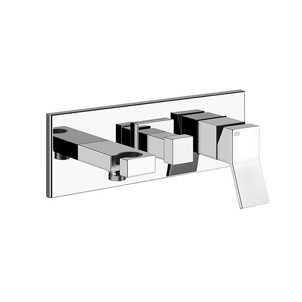 Gessi Farbset Rettangolo K Up-einhebelmischer Dusche Quer 2-wege 1 Auslauf Wa-bogen, Halter