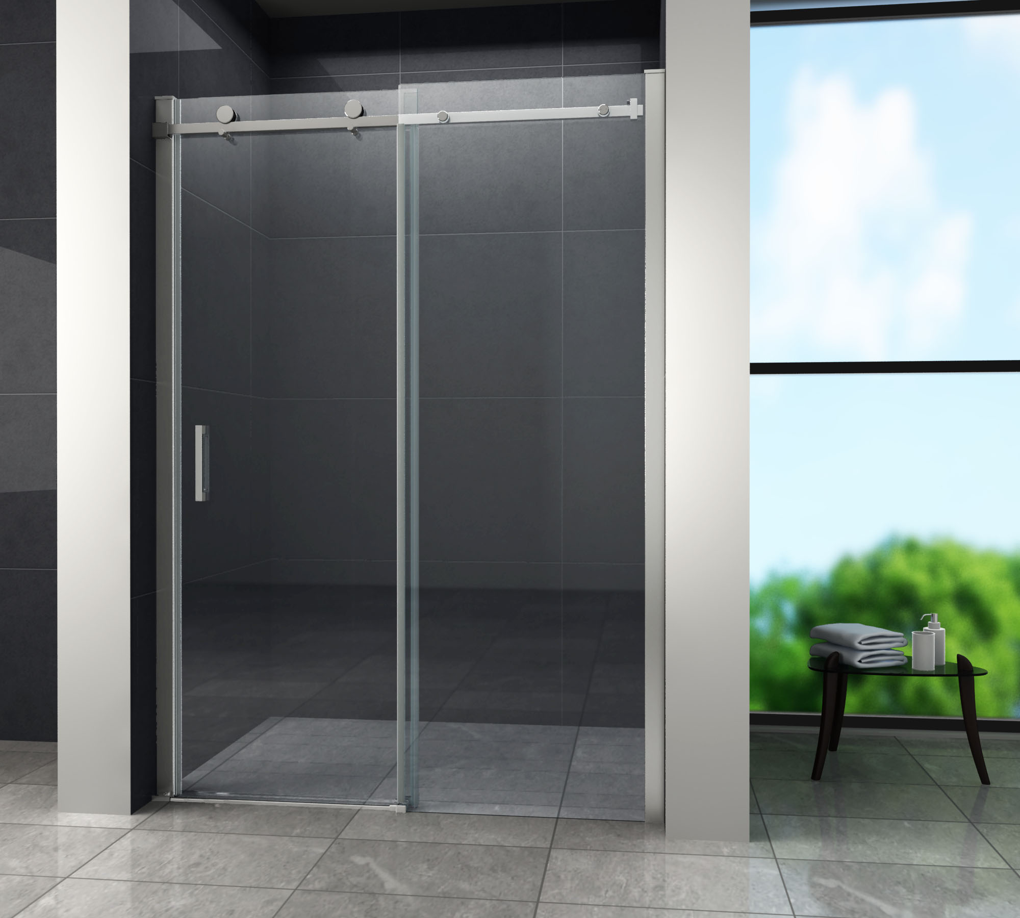 Glasdeals - Nischentür Mora 110 X 195 Cm - Klarglas
