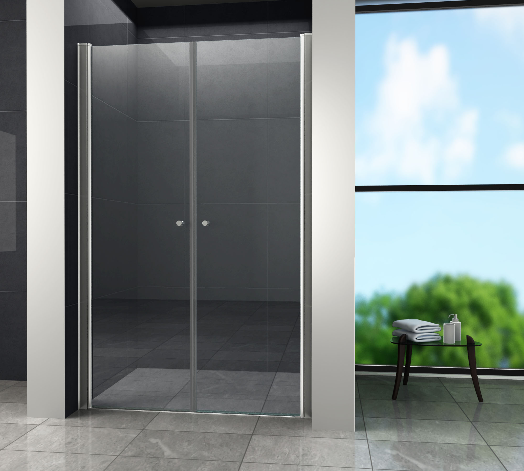 Glasdeals - Nischentür Salotto 100 X 195 Cm - Klarglas