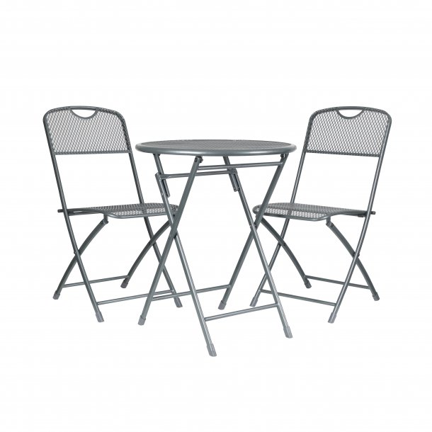 Balkonset Estera Stahl Eisengrau Tisch Ø 60 H 72