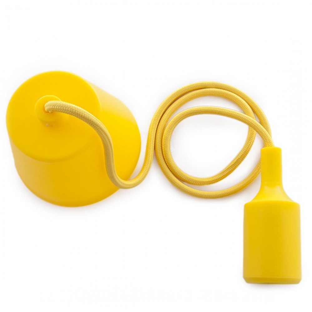 Lampenhalter E27 Kabel - Rosette - Farbe Gelb