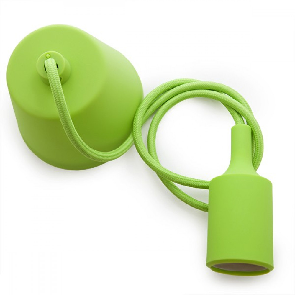 Lampenhalter E27 Kabel - Rosette - Farbe Grün