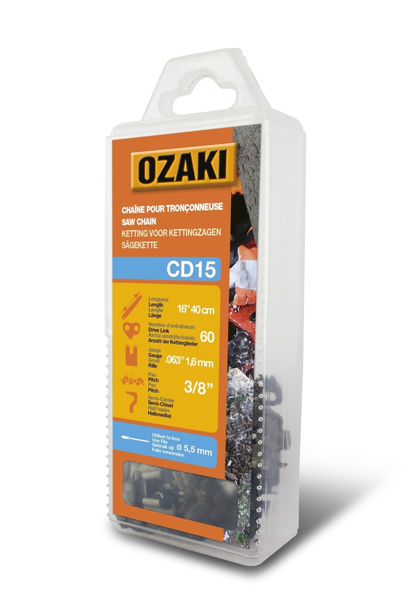 Zähne Sägekette Semi Gewindeschneider 3/8" 063 (1,6mm) 60 Mitnehmer (e60) Ozaki