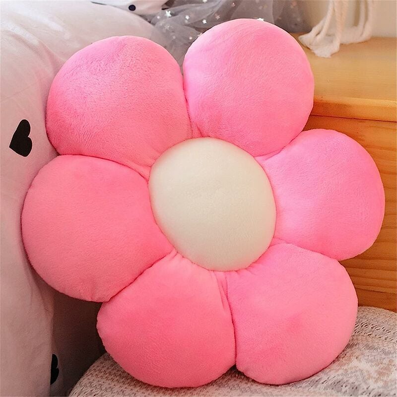 Plüschkissen In Blumenform – Bodenkissen – Stuhlkissen – Für Haus Und Garten (kristallsamt, Rosa, 30 Cm)