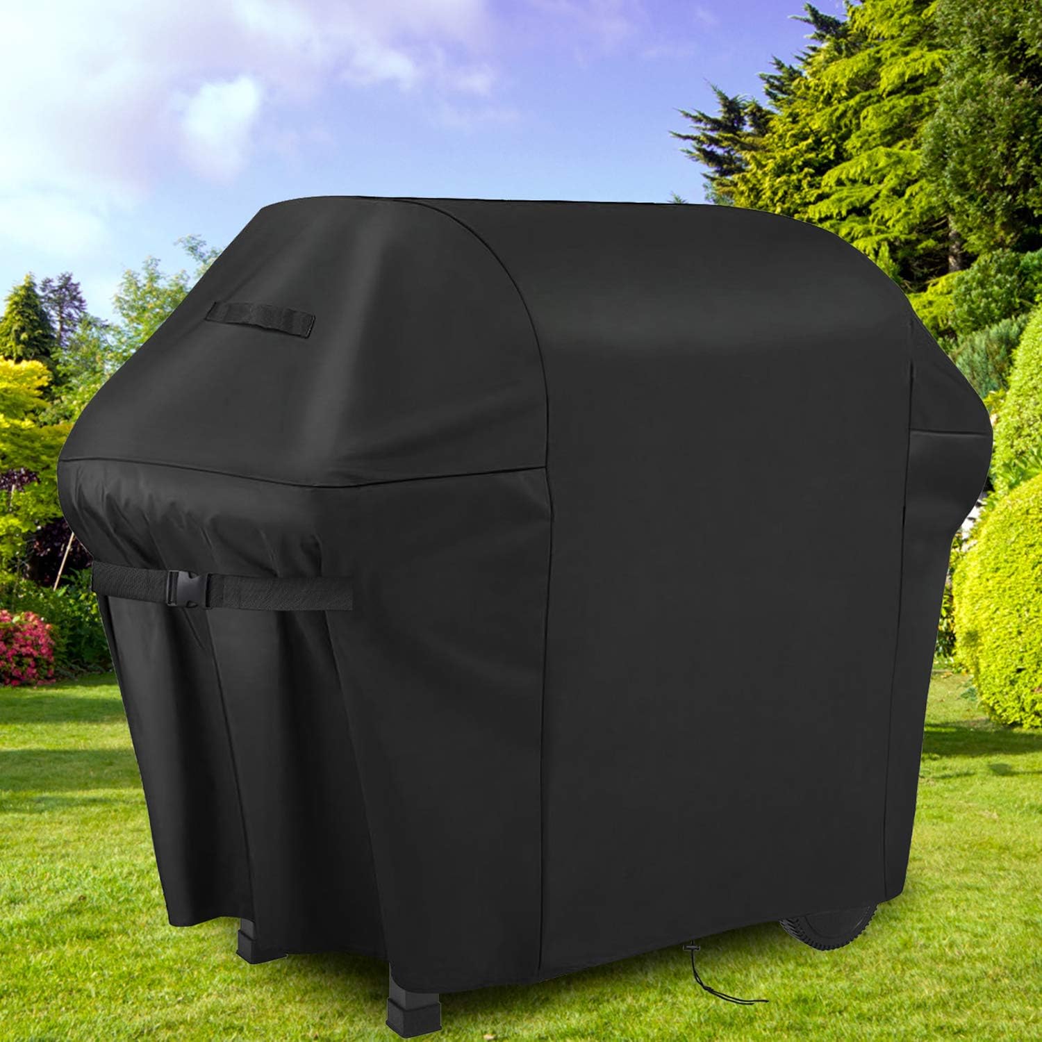 Grillabdeckung, 600d Wasserdicht, Doppellagig Mit Verstellbarem, Beidseitigem Befestigungsschnallenverschluss (170×61×117cm)
