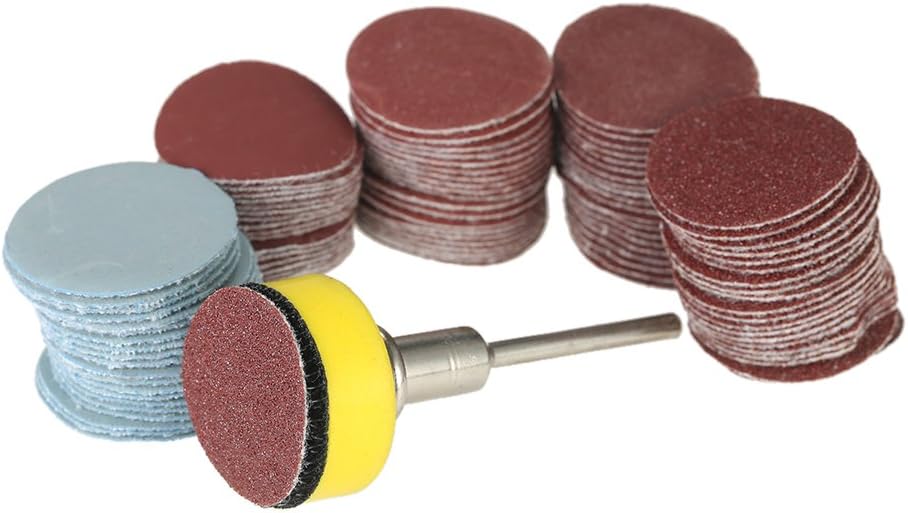100 Stück 25 Mm (1 Zoll) Schleifscheiben, Körnung 100-3000, Mit 1-zoll-schleifpad Und 1/8-zoll-schaft Für Dremel-rotationswerkzeuge