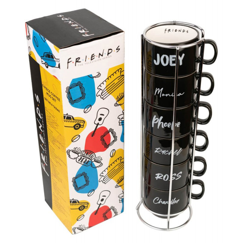Friends Set Aus 6 Mehrfarbigen Tassen Porzellan 150 Ml
