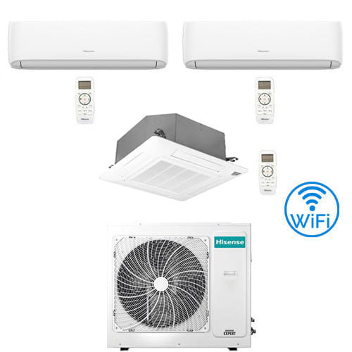 Hisense Hi Comfort Klimaanlage Plus 4-wege-kassette Wifi R32 Trial Split Inverter 9000 + 9000 + 12000 Btu Mit E.u. 3amw72u4rjc Klasse A++/a+