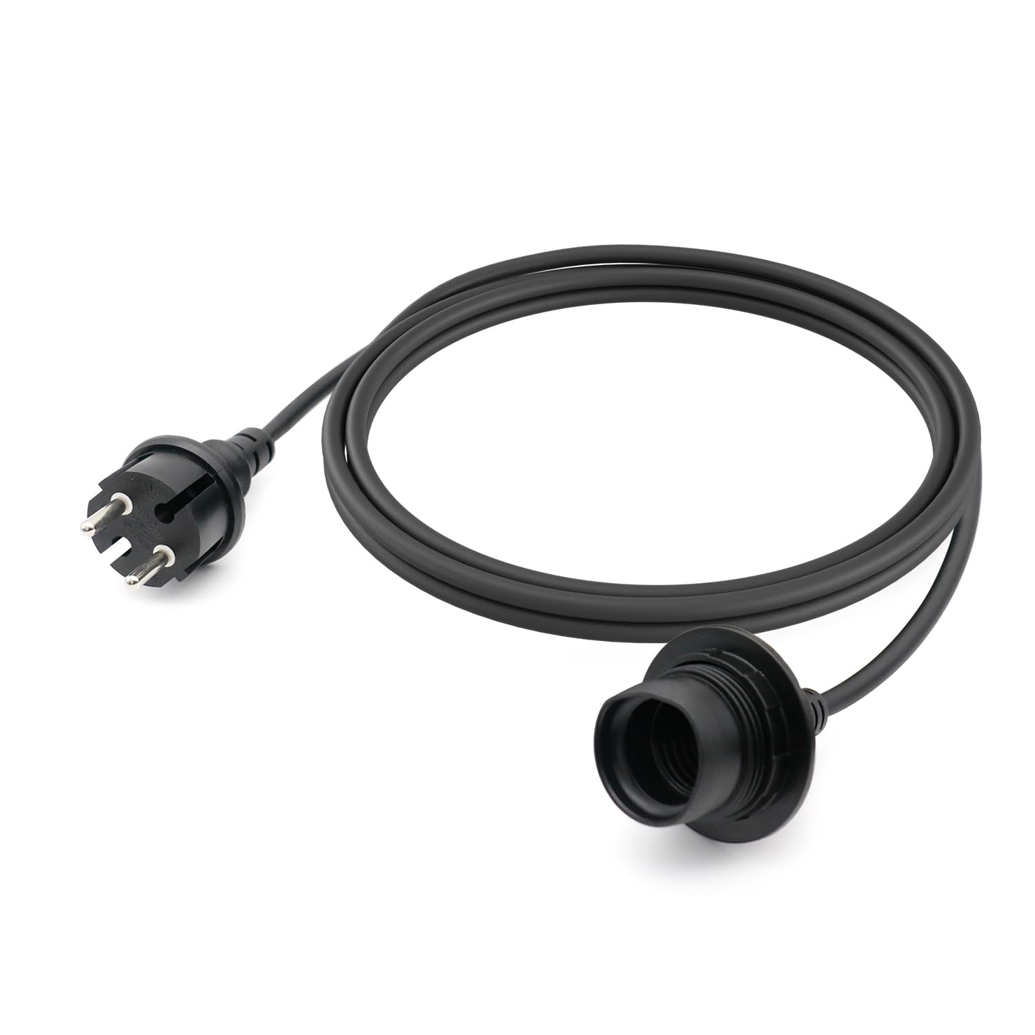 Wasserdichte Lampenfassung E27 Mit Kabel Outdoor 2,5m Schwarz