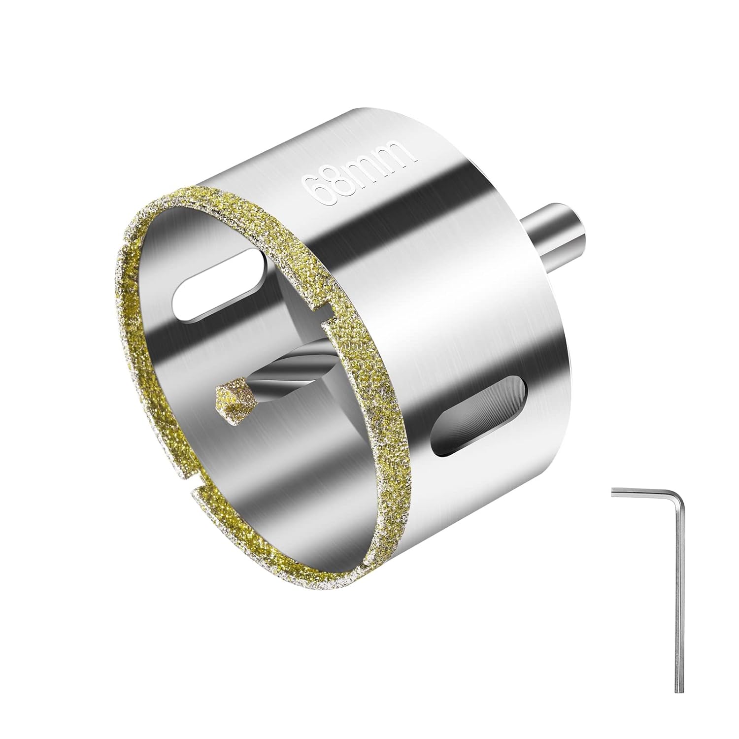 Diamant-lochsäge 68 Mm, Diamantbohrer Mit Mittelführungsbohrer, Fliesenlochsäge Mit Diamant-oberflächenbeschichtung Zum Schneiden Von Glas, Fliesen, Keramik, Marmor, Kalkstein