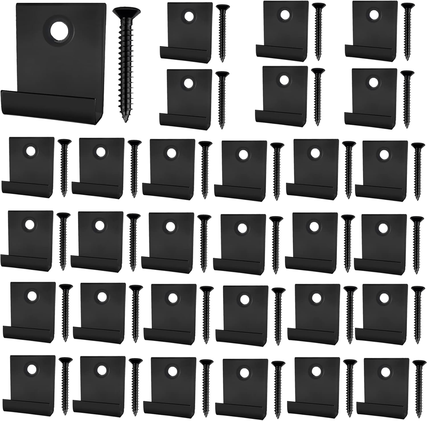Bluedeer - 30 Terrassendielen-clips Aus Verbundwerkstoff, Versteckter Kofferraum-befestigungsclip Mit Selbstschneidender Schraube, Diy-hardware Aus Edelstahl (schwarz)