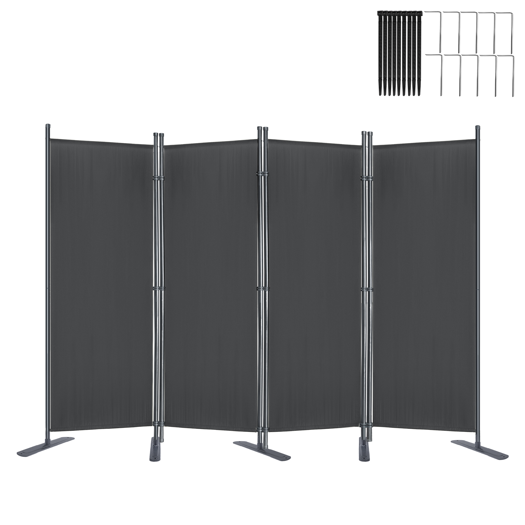 Froadp Paravent Raumteiler 225x180cm Sichtschutz 4 Teilig Trennwand Stellwand Raumtrenner Sichtschutzwand Mit Kabelbinder Und Nägel Für Wohnzimmer Balkon Garten Patio (beige)