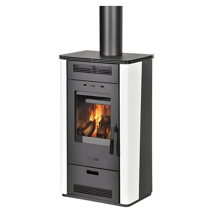 Firefix Kaminofen Etna 2.0 (L x B x H: 42,5 x 53,6 x 97 cm, Stahl, Weiß)