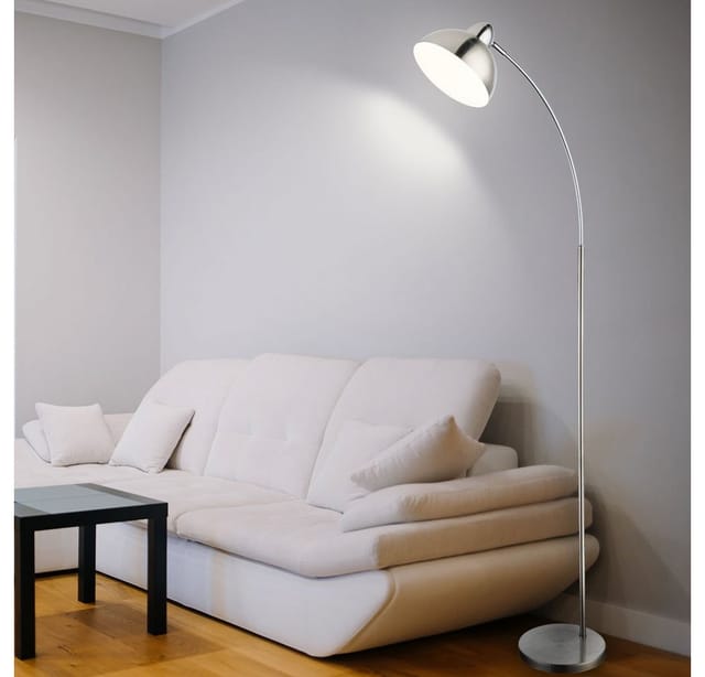 Globo - Stehlampe - Anita - Nikkel - Metall - Bogenlampe - E27 -