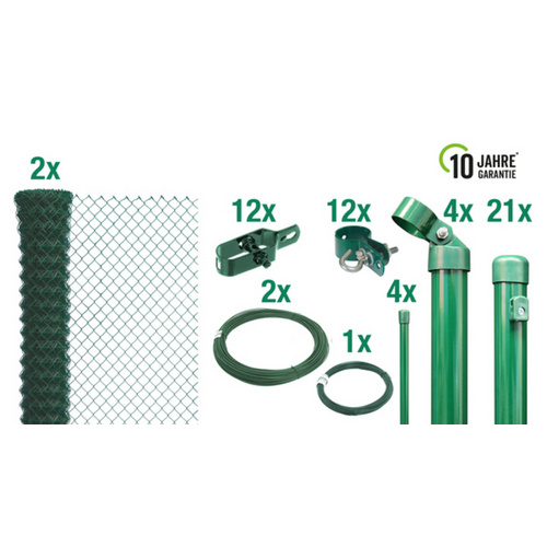 GAH ALBERTS Set Maschendrahtzaun, »Maschendraht«, LxH: 5000x125 cm, grün - gruen