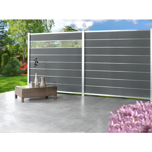 Mr. GARDENER Design Inlay »Donatus«, BxHxT: 179 x 20,1 x 2 cm, für WPC-Steckzaunsystem Donatus - silberfarben