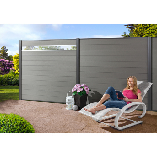 Mr. GARDENER Steckzaunsystem »Turino«, WPC, (BxH): 179 x 90 cm - grau Bild 2