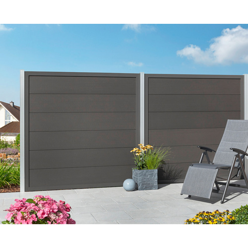 Mr. GARDENER WPC-Bohlenzaun »Moglia«, Holz-Kunststoff-Verbundwerkstoff, HxL: 180 x 90 cm - grau