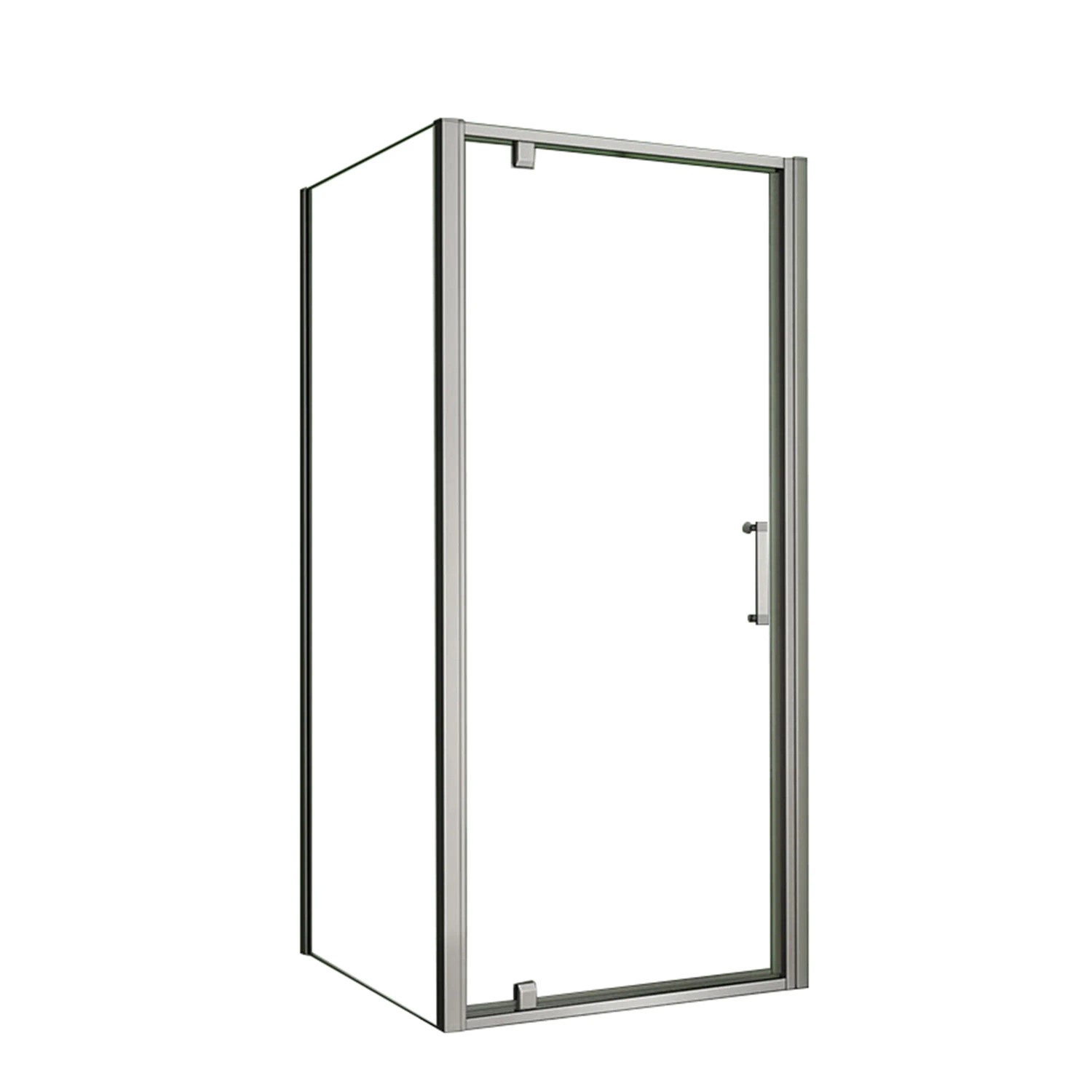 AICA Duschkabine 80x185cm Duschabtrennung Pendeltür Schwingtür mit 76cm Seitewand 5mm ESG Sicherheitsglas Mattgrau Nischentür