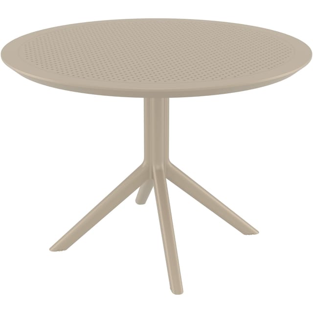 CLP Gartentisch wetterfest stabil Sky, Bistrotisch rund Ø 105 cm Höhe 74 cm, Outdoortisch Polypropylen UV-beständig winterfest