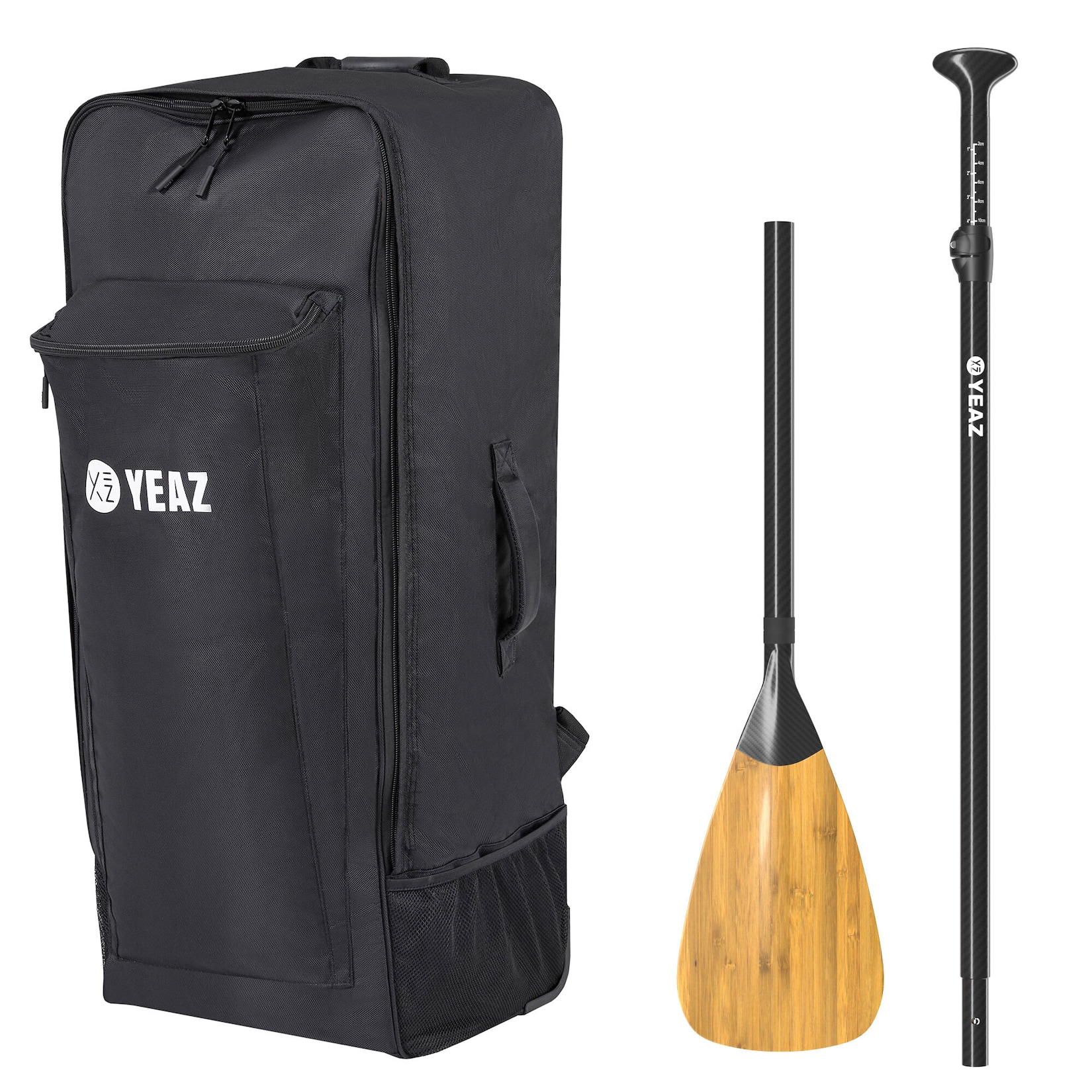YEAZ Trolley-Rucksack und Carbon/Bambus-Paddel KIT PLUS