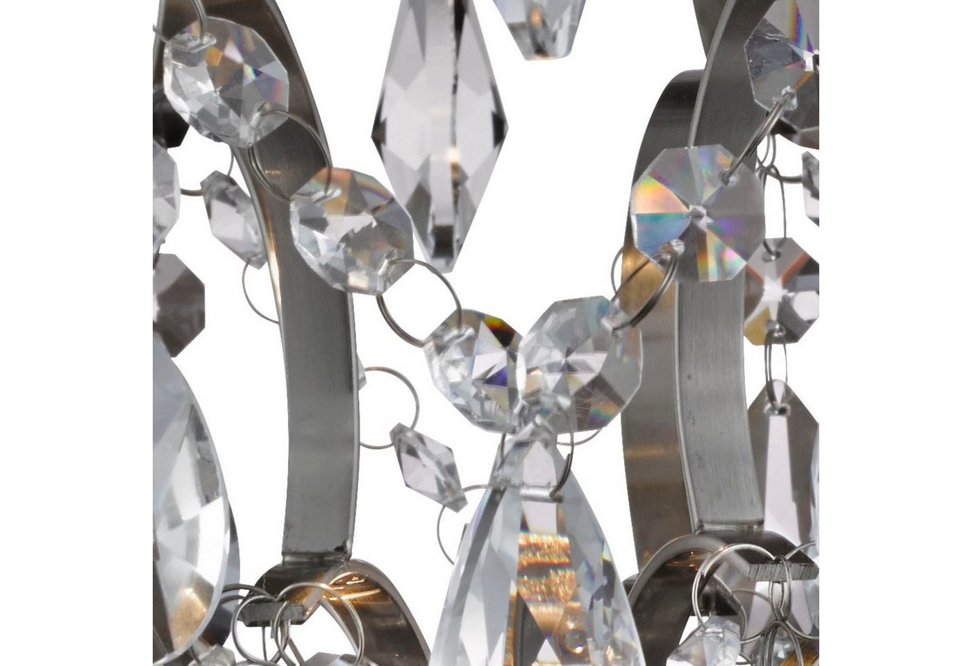 Searchlight Deckenleuchte Belle Chandelier - Chrome Metal & Clear Crystal, Leuchtmittel wechselbar