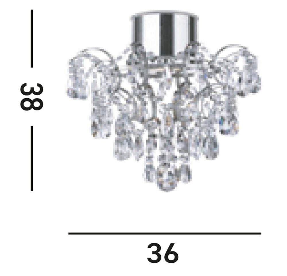 Searchlight Deckenleuchte Belle Chandelier - Chrome Metal & Clear Crystal, Leuchtmittel wechselbar Bild 4