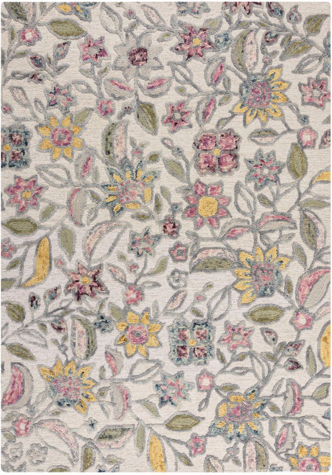 FLAIR RUGS Wollteppich Tania Floral, rechteckig, Höhe: 19 mm, mit verspieltem Blumen-Design Bild 3