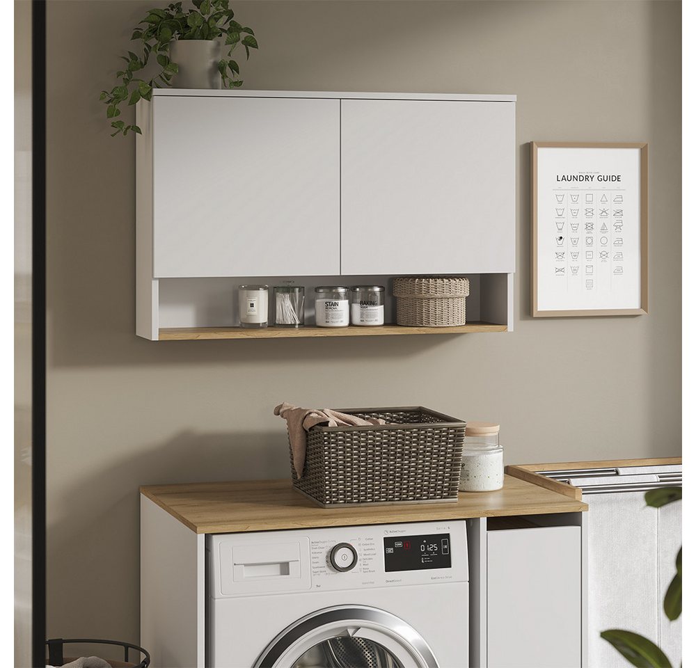 Vicco Hängeschrank Viktor, Weiß/Artisan-Eiche, 93.6 x 60 cm mit 2 Türen Bild 4