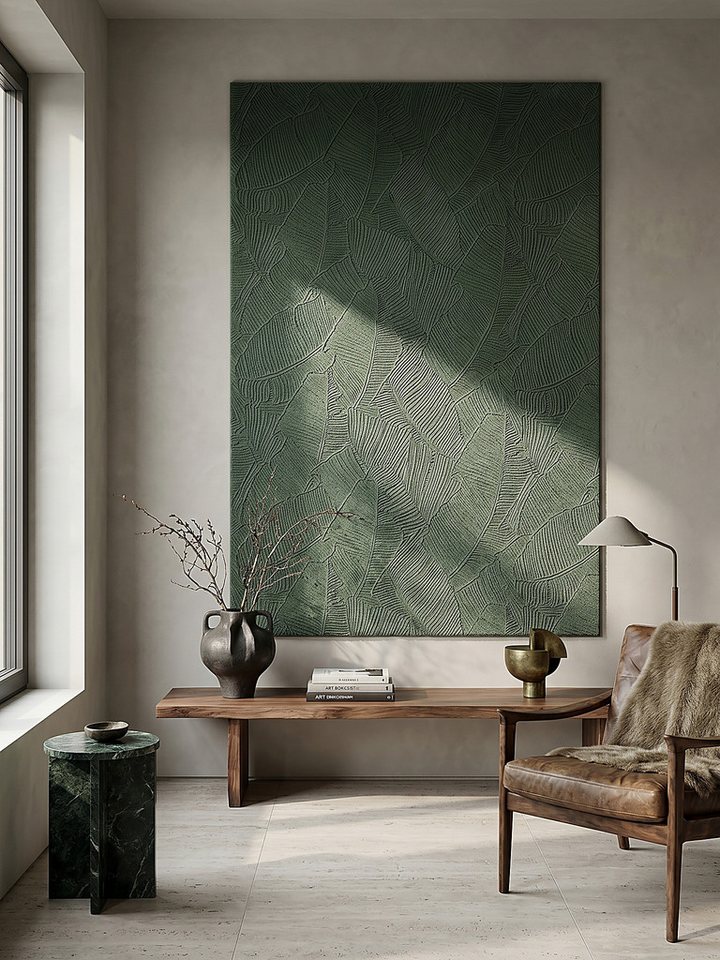 KADIMA DESIGN Teppich DALAR Teppichläufer Waldgrün 80x150 Abstrakt Polypropylen Antirutsch, Läufer, Höhe: 9 mm, Saugroboter-geeignet, Strapazierfähig, Pflegeleicht, Farbecht Bild 4