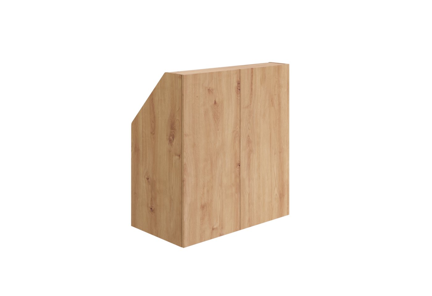 Bellamio Regal Aland Dachschrägenregal 45 Grad-Winkel, Eichenoptik, 90 cm breit mit 2 Türen, verfügbar mit & ohne Türen
