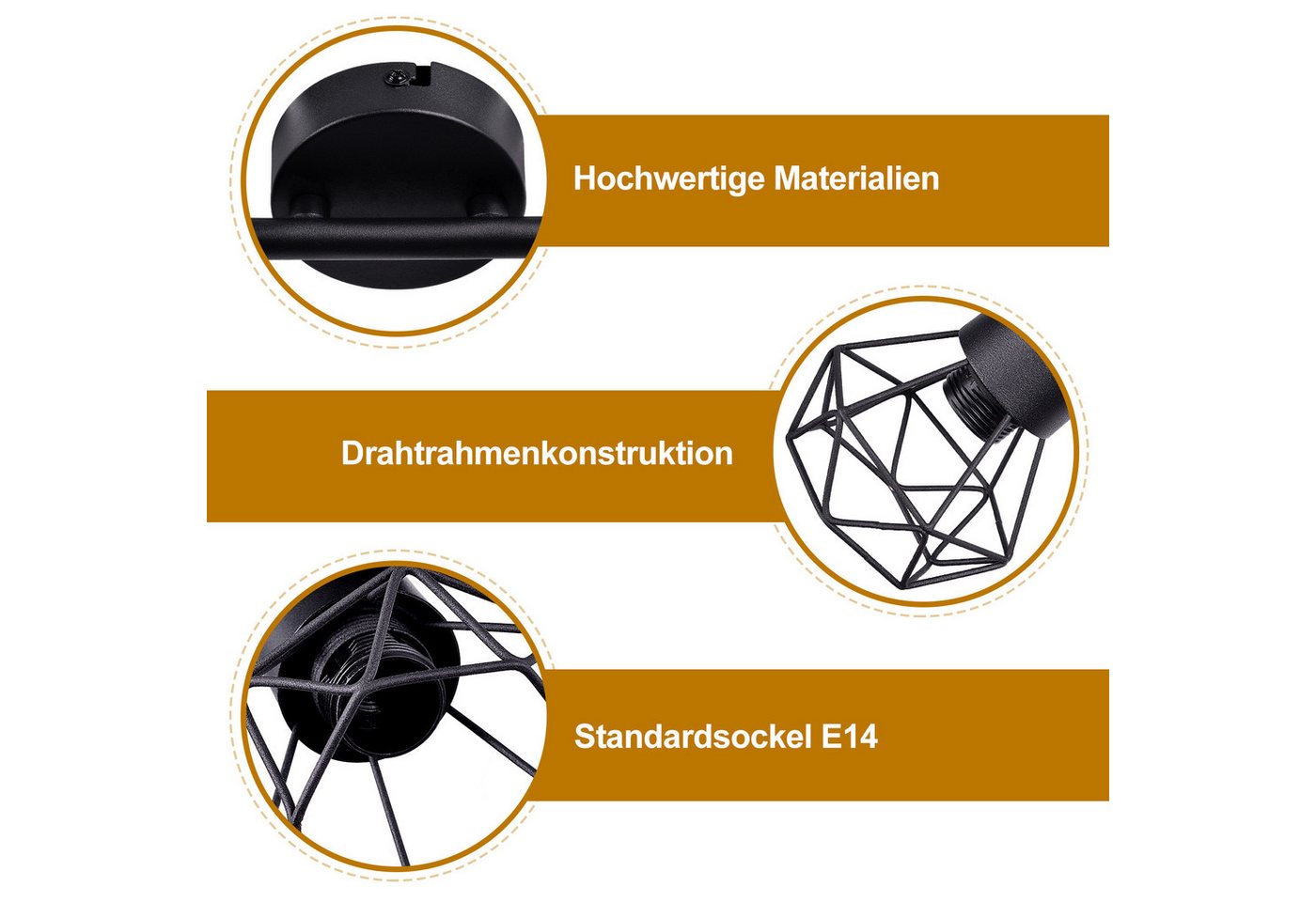 STANBOW Deckenstrahler Deckenleuchte Schwarz 1-4 Flammig -Deckenspots Schwenkbar 90°/350°, ohne Leuchtmittel, Warmweß, Tageslichtweiß, E14 ohne Leuchtmittel für Wohnzimmer Schlafzimmer Café