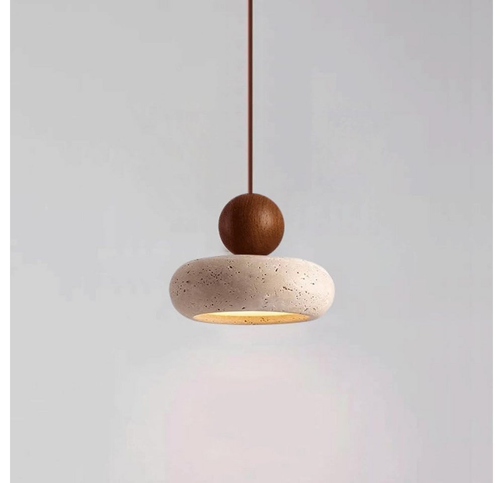 Blossom LED Pendelleuchte Travertin Pendelleuchte 3000K Warmweiß, Höhenverstellbar, Naturstein, Wabi-Sabi Hängelampe Esstischlampe für Küche, Schlafzimmer, Esszimmer Bild 2