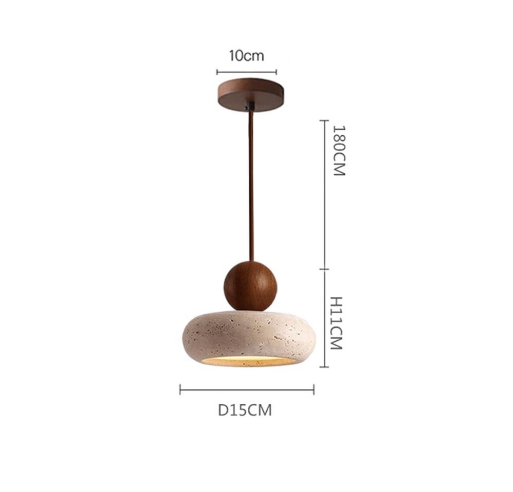 Blossom LED Pendelleuchte Travertin Pendelleuchte 3000K Warmweiß, Höhenverstellbar, Naturstein, Wabi-Sabi Hängelampe Esstischlampe für Küche, Schlafzimmer, Esszimmer Bild 3