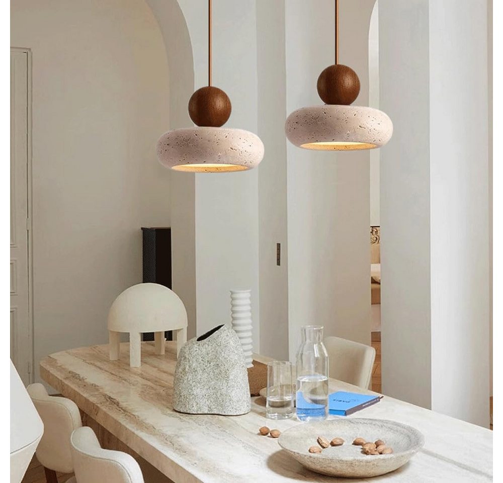 Blossom LED Pendelleuchte Travertin Pendelleuchte 3000K Warmweiß, Höhenverstellbar, Naturstein, Wabi-Sabi Hängelampe Esstischlampe für Küche, Schlafzimmer, Esszimmer Bild 4