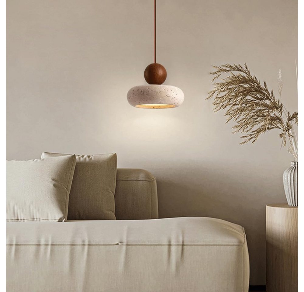 Blossom LED Pendelleuchte Travertin Pendelleuchte 3000K Warmweiß, Höhenverstellbar, Naturstein, Wabi-Sabi Hängelampe Esstischlampe für Küche, Schlafzimmer, Esszimmer Bild 5