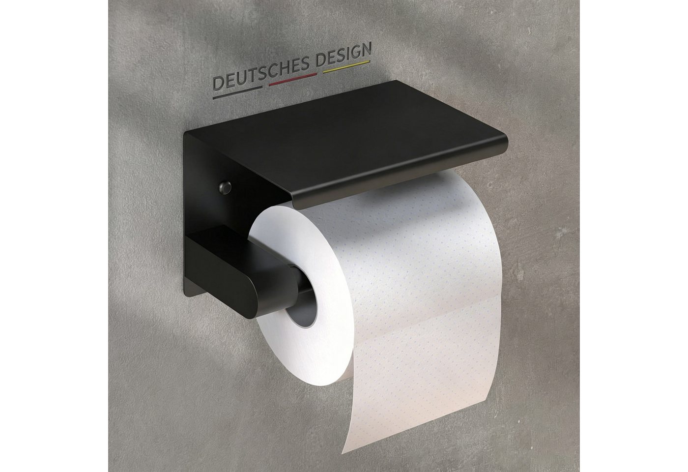Forrlite Toilettenpapierhalter Toilettenpapierhalter mit Ablage, Kleben oder Bohren, Dunkelgrau (Toilettenpapierhalter mit Ablage, Edelstahl WC-Rollenhalter zur Wandmontage, Kleben oder Bohren, Dunkelgrau) Bild 3