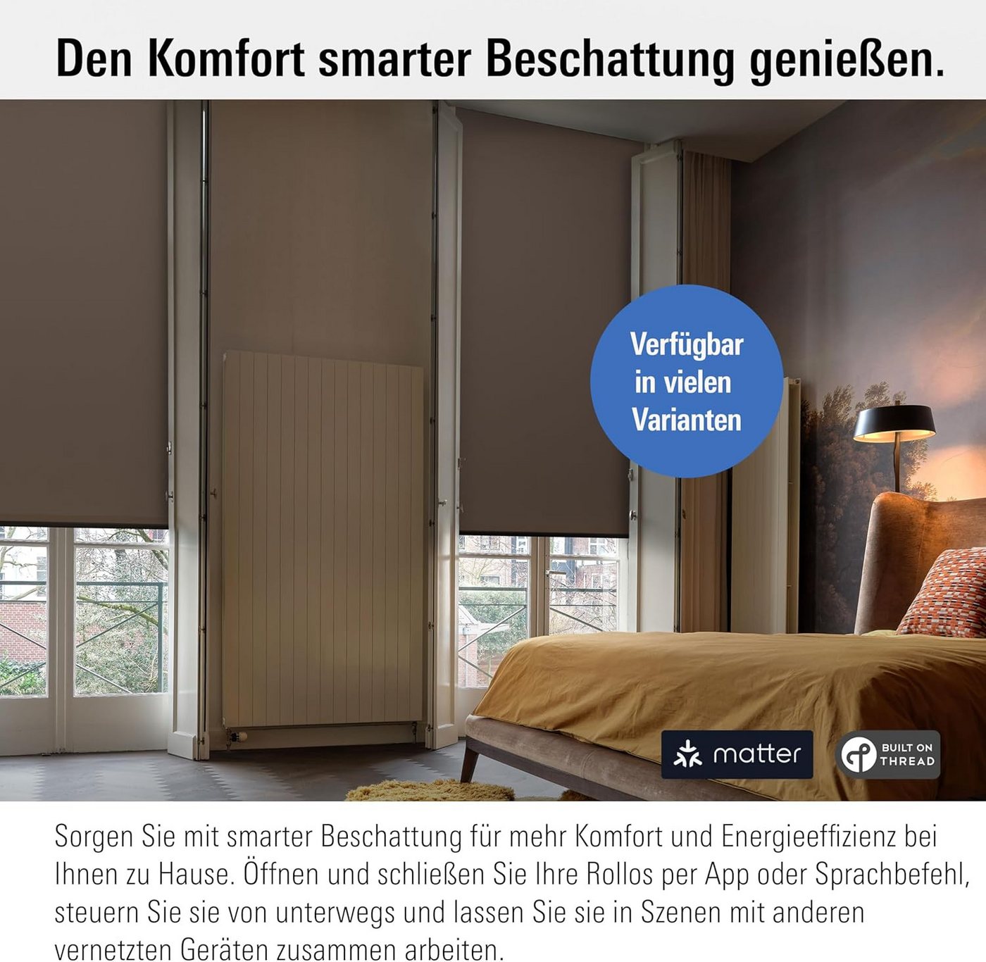 Elektro-Rollo, EVE, verdunkelnd, Wandmontage, Wandmontage, Eve Motionblinds (Matter) - Smartes elektrisches Innen-Rollo Bild 2