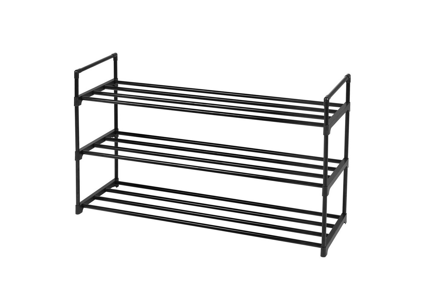 SONGMICS Schuhregal Schuhständer Metall, Schuhaufbewahrung, 3 Ebenen, bietet Platz für bis zu 15 Paar Schuhe, 92 x 30 x 54 cm Bild 4