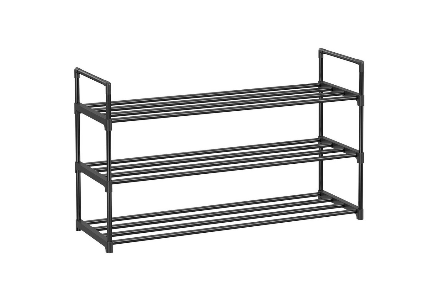 SONGMICS Schuhregal Schuhständer Metall, Schuhaufbewahrung, 3 Ebenen, bietet Platz für bis zu 15 Paar Schuhe, 92 x 30 x 54 cm Bild 5