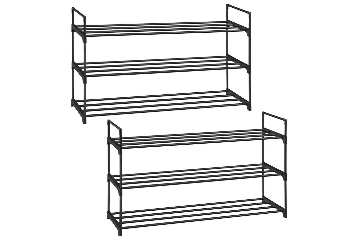 SONGMICS Schuhregal Schuhständer Metall, Schuhaufbewahrung, 3 Ebenen, 2er Set, für 12-15 Paar Schuhe, stapelbar, 30 x 92 x 54 cm Bild 3