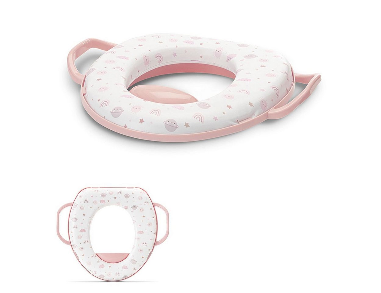 Lorelli Baby-Toilettensitz 1013068, 6 cm, Toilettensitz, Handgriffe, abnehmbares Sitzkissen, Spritzschutz