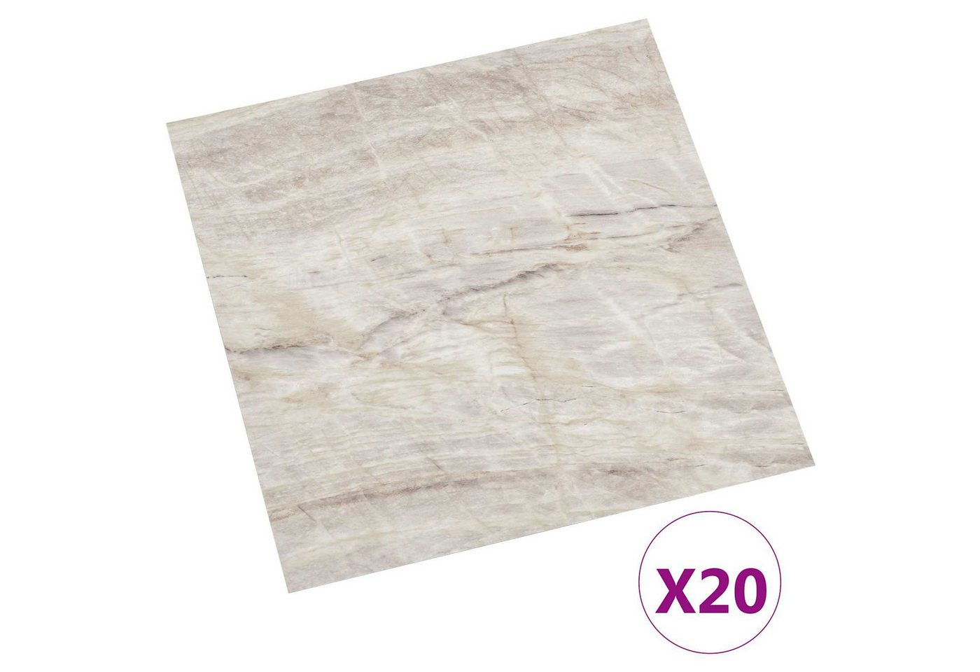 vidaXL Teppichboden Selbstklebende Bodenplanken Beige 30,5 x 30,5 cm 20 Stk. PVC, Quadratisch, Höhe: 0.15 mm Bild 5