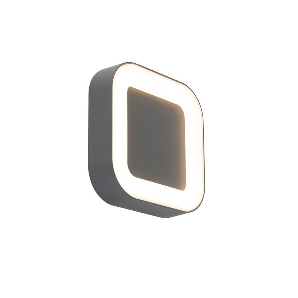 Qazqa Außen-Wandleuchte Ariel, LED fest integriert, (nicht austauschbare) LED, Grau, Modern, Aluminium, 1-flammig