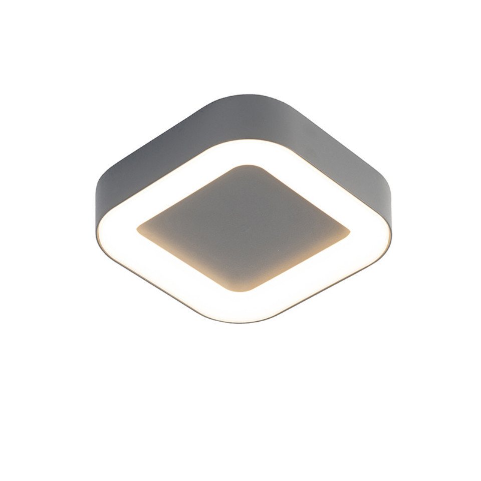 Qazqa Außen-Wandleuchte Ariel, LED fest integriert, (nicht austauschbare) LED, Grau, Modern, Aluminium, 1-flammig Bild 2
