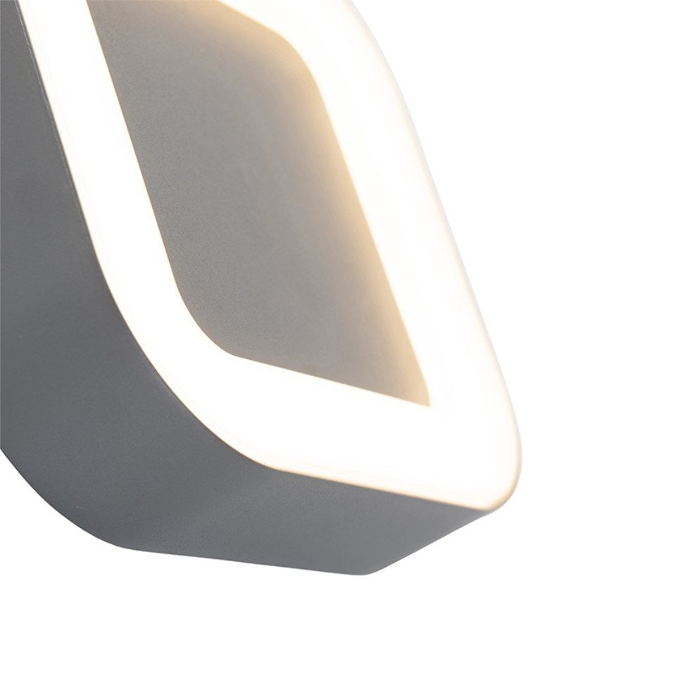 Qazqa Außen-Wandleuchte Ariel, LED fest integriert, (nicht austauschbare) LED, Grau, Modern, Aluminium, 1-flammig Bild 4