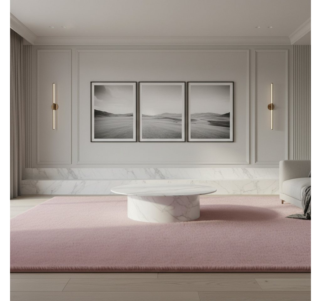 KADIMA DESIGN Teppich NECKAR Wohnzimmer Waschbar Schlafzimmer Wohnzimmerteppich Esszimmer, Läufer, Höhe: 22 mm, Rosa, 60x110 cm, Strapazierfähig Modern Esszimmerteppich Waschbar Bild 2