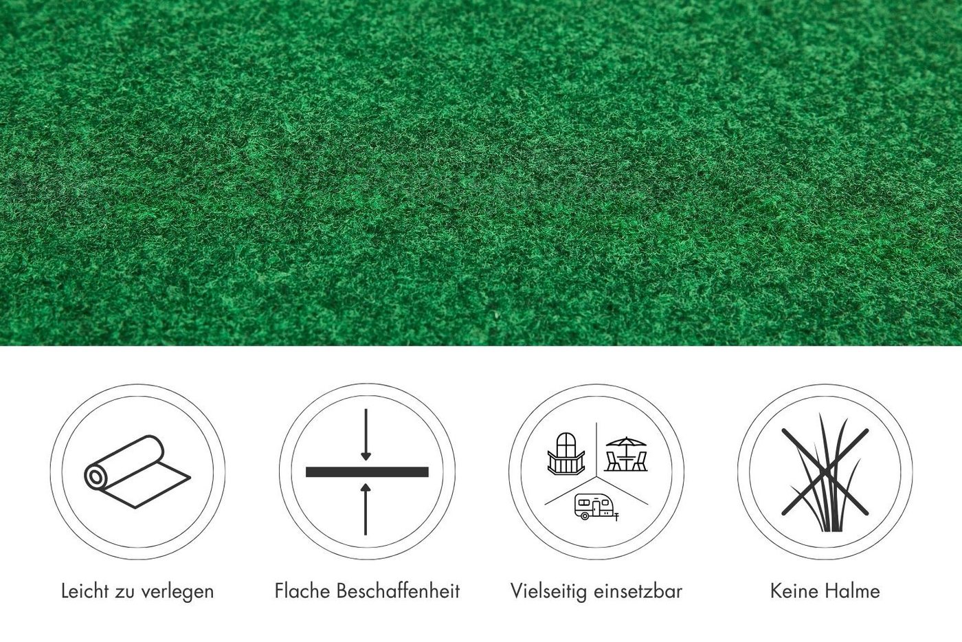 misento Kunstrasen Poolteppich Easy, rund, Höhe: 4 mm, mit Noppen zur Drainage, pflegeleicht