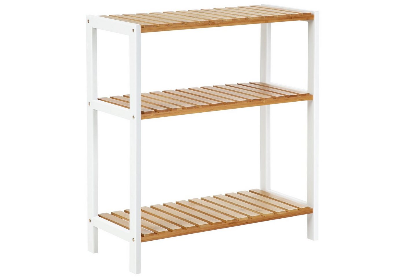 SONGMICS Badregal Küchenregal, Schuhregal, ideal für Bad, Wohnzimmer, Flur, Küche, Badezimmerregal, Standregal aus Bambus, 26 x 60 x 66 cm Bild 5