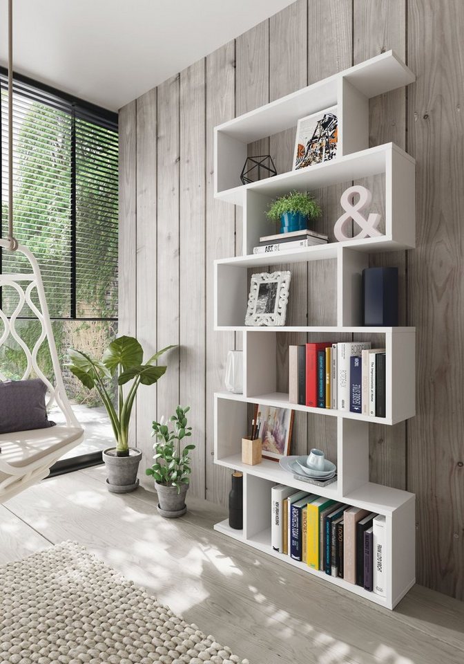 habeig Raumteilerregal Stufenregal Bücherregal Hochregal Raumteiler Wohnzimmer 192x80x24cm, als Raumteiler nutzbar